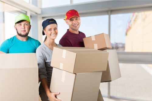 Business relocation planning in Snaresbrook with office items ready for transport