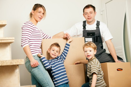 Moving van serving a flat and townhouse area in Snaresbrook