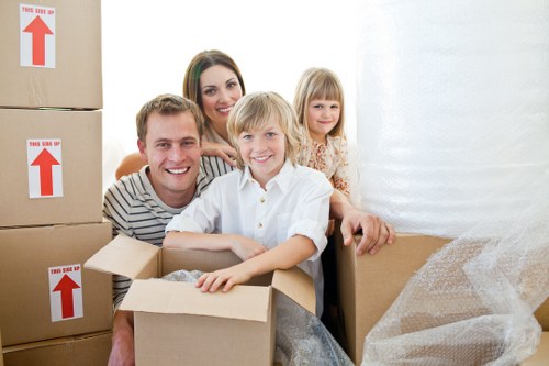 Office furniture being moved with a van service